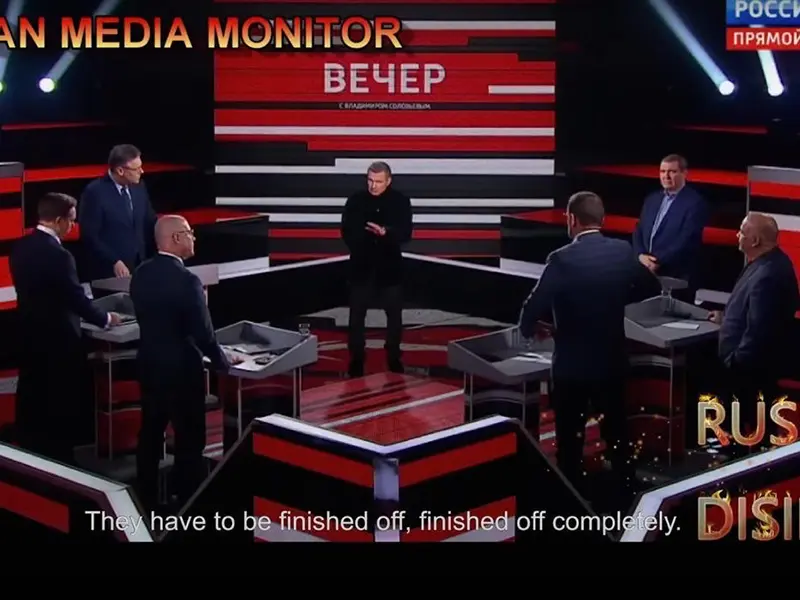 Daily broadcast from Russia’s Channel One in which pundits describe and normalize genocidal intent toward Ukrainians.